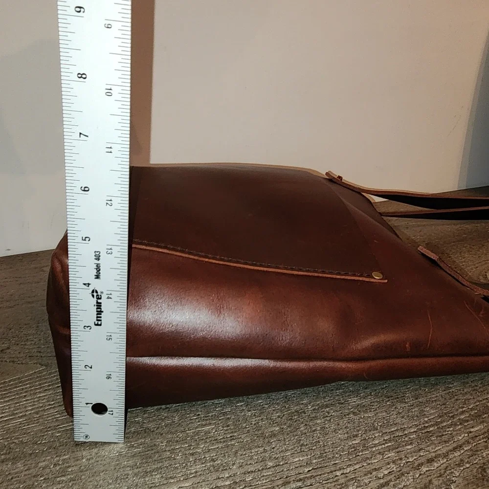 Portland Leather Goods S Zip Tote Brown Full Grain Leather Quiet Luxury